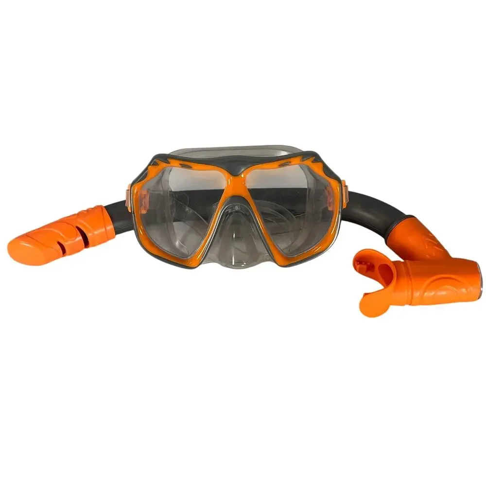 Dolfino Youth Snorkel and Swim Mask Set Orange Gray